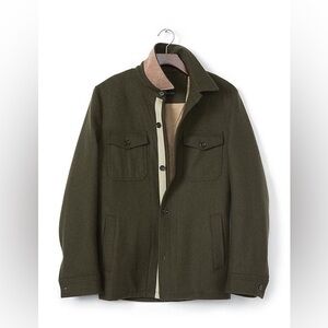 Banana republic men’s heritage shirt jacket wool green